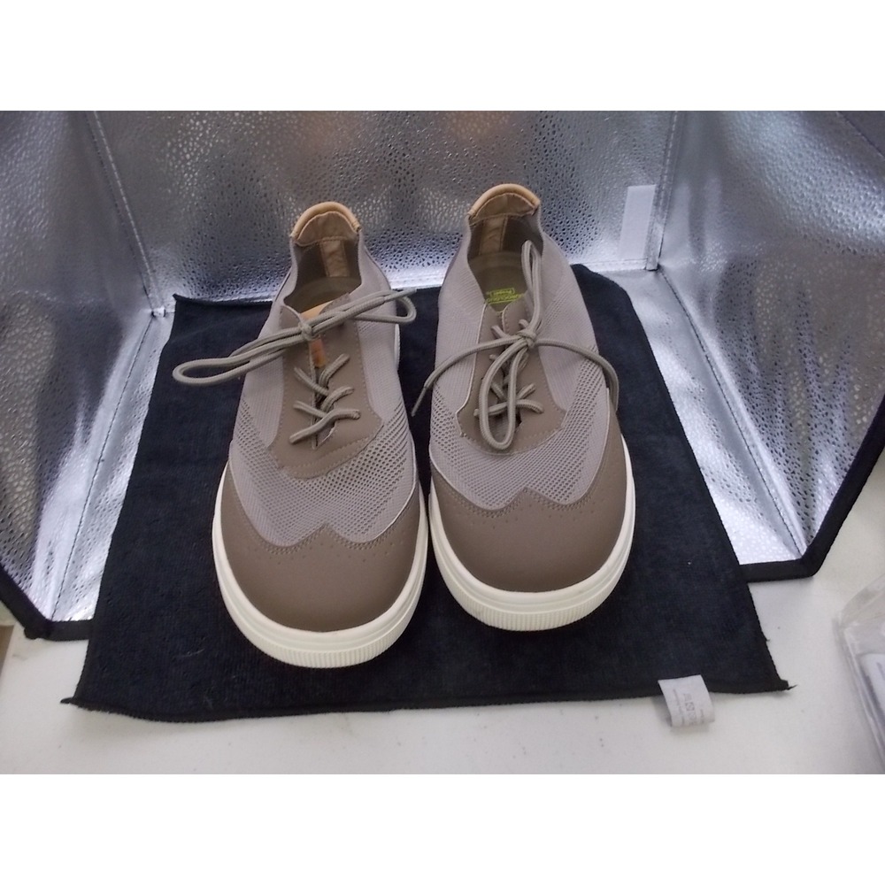 Propet DuroCloud Mens Taupe Knit Wingtip Sneakers WCA082M Wide 2E Size 11